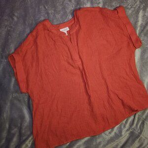 Isabele Ingrid XXL Bright Orange popover shirt